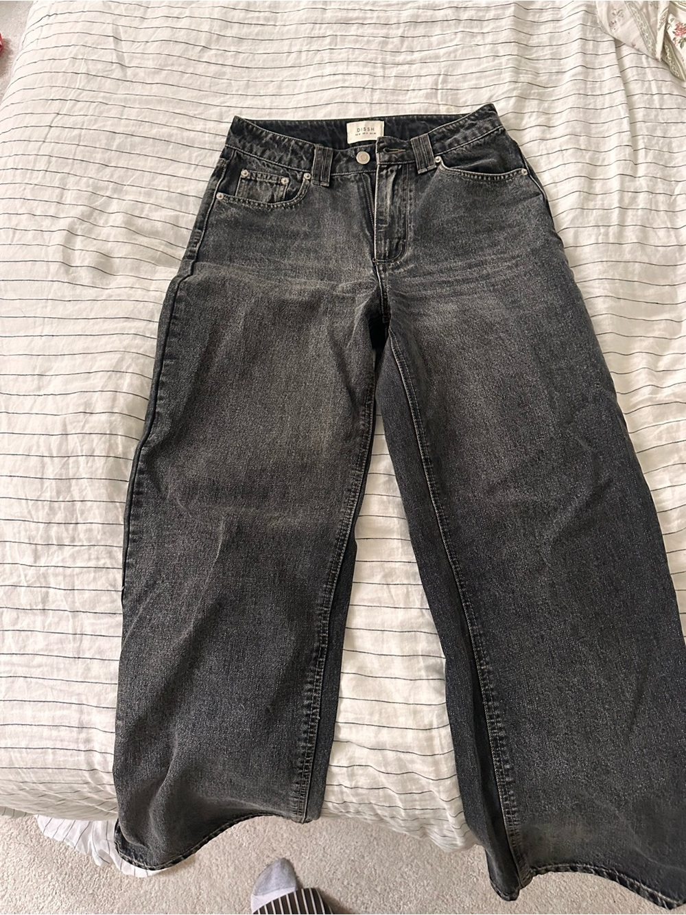DISSH Reagan 2.0 Washed Black Wide-Leg Jeans